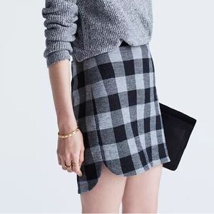 madewell plaid shirttail mini skirt size 10